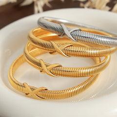 18K Gold-Plated Coil Bangle