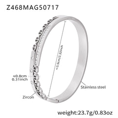 Cubic Zirconia Clasp Bangle Bracelets