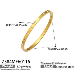 Cubic Zirconia Slim Clasp Bangle Bracelets