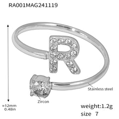 Silver-Tone Initial Necklace, Earrings, Bracelet & Ring