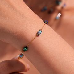 18K Gold-Plated Multicolor Natural Stone Jewelry