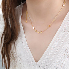 Layered Star Charm Chain Necklace