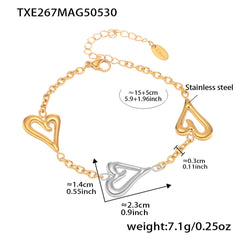 18K Gold-Plated Open Heart Necklace or Bracelet
