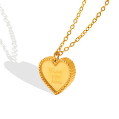 Textured Heart Pendant Necklace