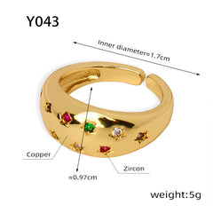 Gold-Tone Cubic Zirconia Accent Open Ring