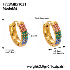 18K Gold-Plated Cubic Zirconia U-Hoop Earrings