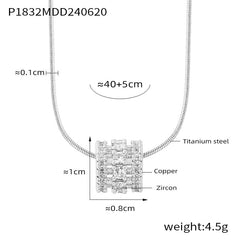 Sparkling Cylinder Pendant Necklace