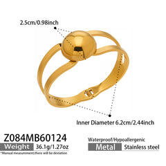 18K Gold-Plated Open Geometric Bangle Bracelets