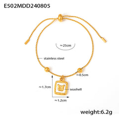 18K Gold-Plated Agate Charm Bracelet