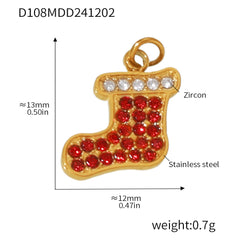 Cubic Zirconia Christmas Charm Pendant