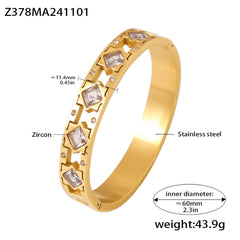18K Gold-Plated Colored Accent Bangle Designs