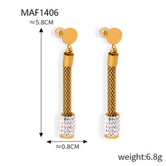 Gold-Tone Heart Stud Geometric Drop Earrings