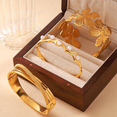 18K Gold-Plated Textured Statement Cuff Designs