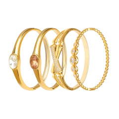 Cubic Zirconia Centerpiece Clasp Bangle Designs