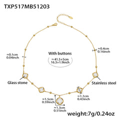 18K Gold-Plated Faceted Glass Accent Jewelry