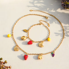 18K Gold-Plated Strawberry Charm Jewelry