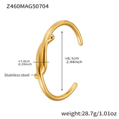 18K Gold-Plated Geometric Open Bangle Bracelets