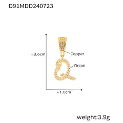 18K Gold-Plated Script Initial Charm Pendant