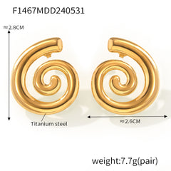 Spiral Stainless Steel Stud Earrings