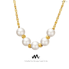 Shell-Pearl Station Necklace