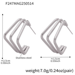 Layered Geometric Hoop Earrings