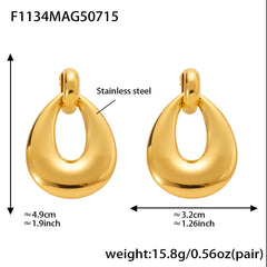 Sculptural Circle or Teardrop Drop Earrings