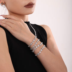 18K Gold-Plated Cubic Zirconia Link Bracelet