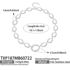 Oval Link Statement Necklace and Bracelet
