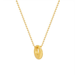18K Gold-Plated Sculptural Oval Pendant Necklace