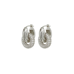 Daphne Vintage-Inspired Pavé Hoop Earrings
