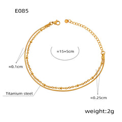 Gold-Tone Fine Double-Layer Chain Bracelet