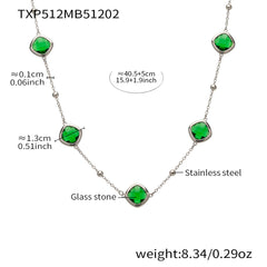 Faceted Glass Stone Necklace, Bracelet & Earrings