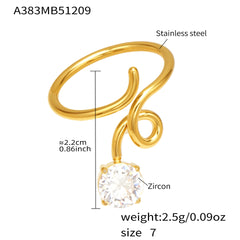 18K Gold-Plated Cubic Zirconia Open Ring Collection