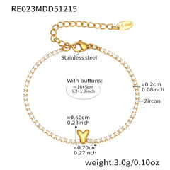 Cubic Zirconia Initial Chain Bracelet