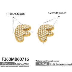 18K Gold-Plated Cubic Zirconia Initial Earrings