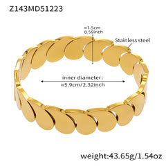 18K Gold-Plated Geometric Bangle Bracelet