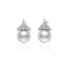 Camille Vintage-Inspired Pearl Crown Stud Earrings