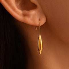 18K Gold-Plated Slender Teardrop Hook Earrings