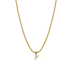 Nadine Pavé Snake Pendant Necklace