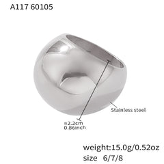 18K Gold-Plated Rounded Dome Ring