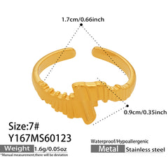 18K Gold-Plated Geometric Open Ring Designs