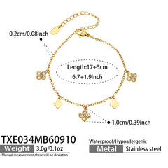 Four-Petal Cubic Zirconia Flower Jewelry