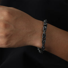 Dark Textured Link Stainless Steel Bracelet
