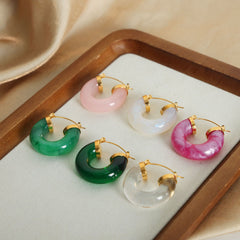 Color Resin Stud and Hoop Earring Designs