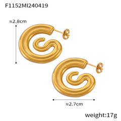 Gold-Tone Textured Geometric Hoop Designs