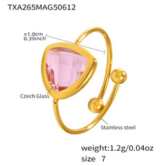Round Glass Open Ring