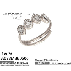 18K Gold-Plated Color Cubic Zirconia Open Ring