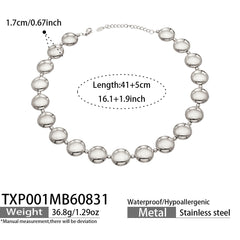 Gold-Tone Flat Disc Necklace and Bracelet