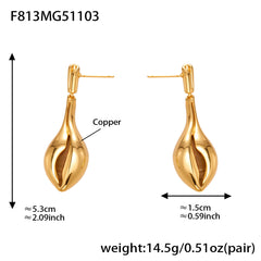 18K Gold-Plated Openwork Shell Drop Earrings
