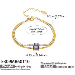 Cubic Zirconia Layered Chain Bracelet